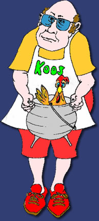 Oom Koos and a chicken